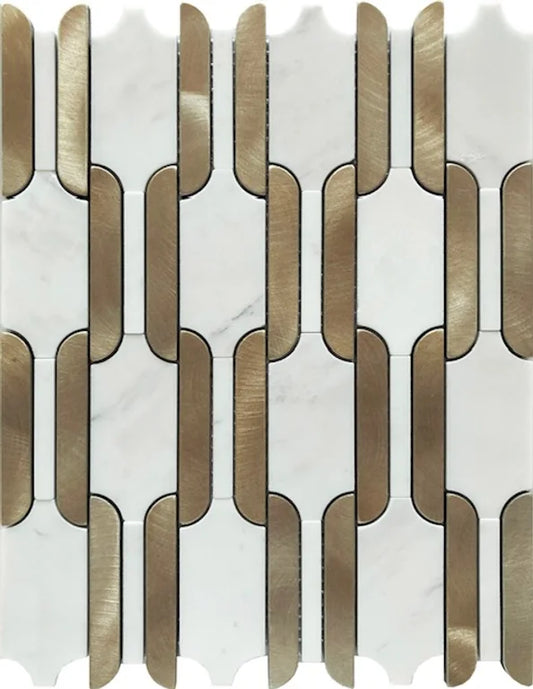 Exclusive tile Design on a Metal and Marble for High-End Kitchen and Bathroom Walls by Arda Ogan