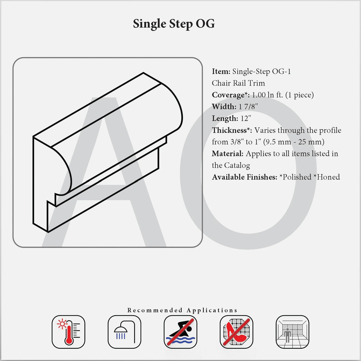 Carrara White Gioia marble 2×12 ogee liner for tile edges and decorative borders.