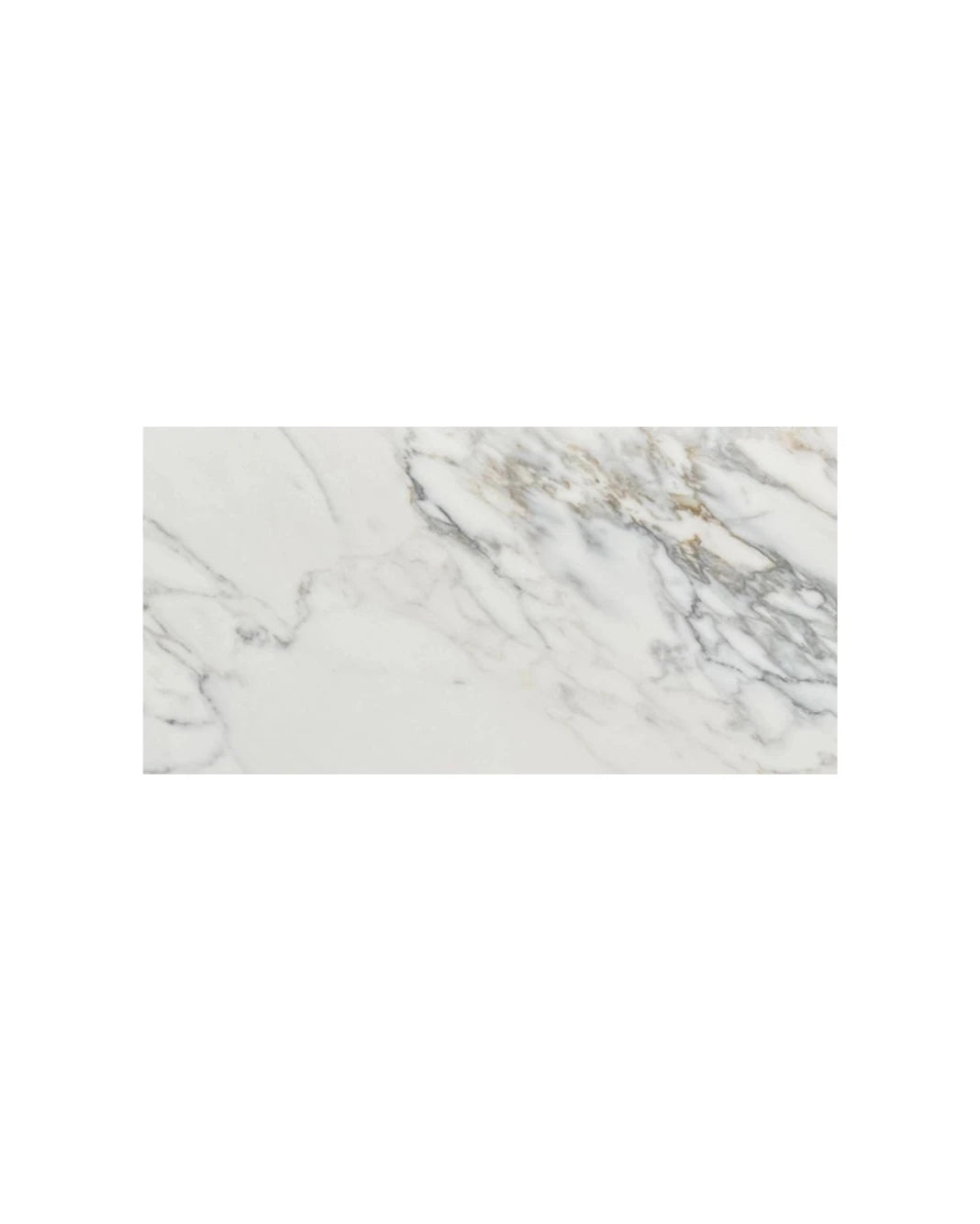 Calacatta Gold honed 6×12 marble subway tile.