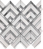 Art Deco Elegance Mosaic Tile - Aluminum Design - Silver Radiance - mosaic