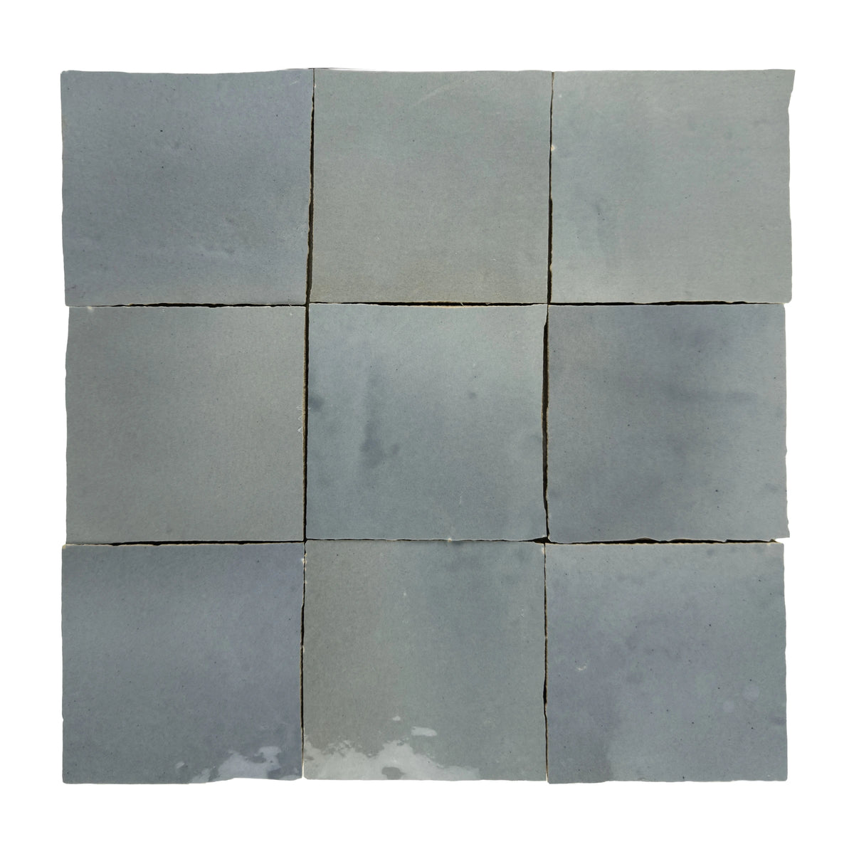 Aveline Aegean Blue 4×4 semi-gloss ceramic mosaic on a mesh-mounted sheet