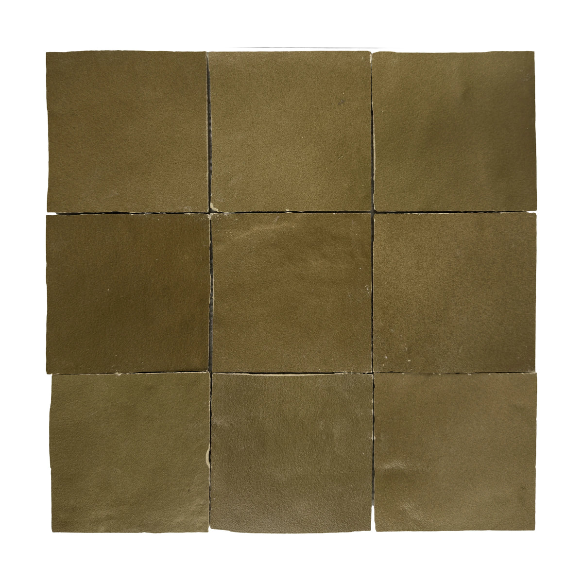 Aveline Amber Clay 4×4 semi-gloss ceramic mosaic on a mesh-mounted sheet