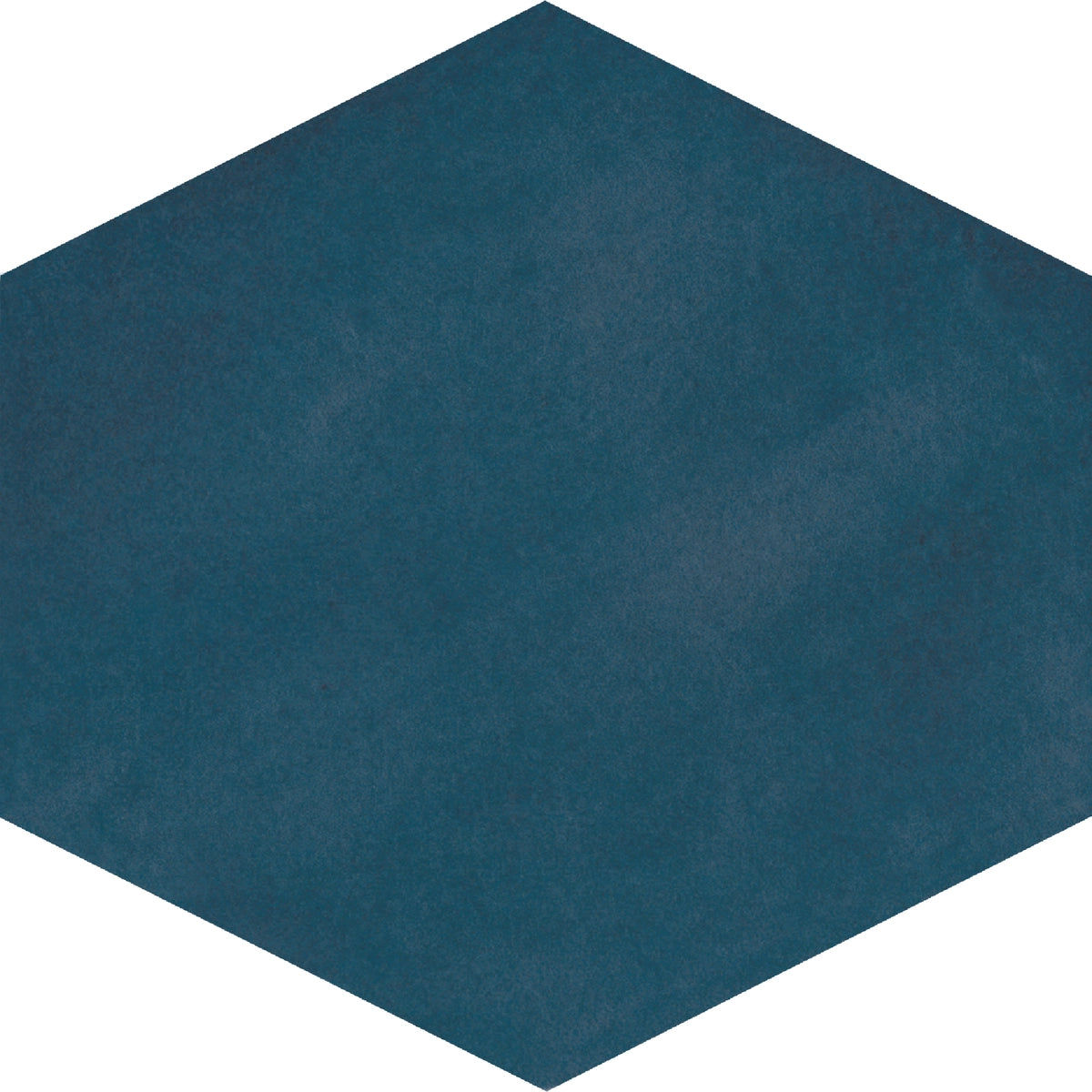 Fez Deep Azure matte porcelain hexagon tile in a rich solid blue.