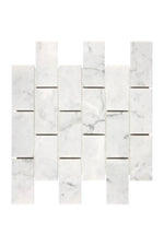 Carrara White Gioia Marble 2x4 Mosaic - mosaic