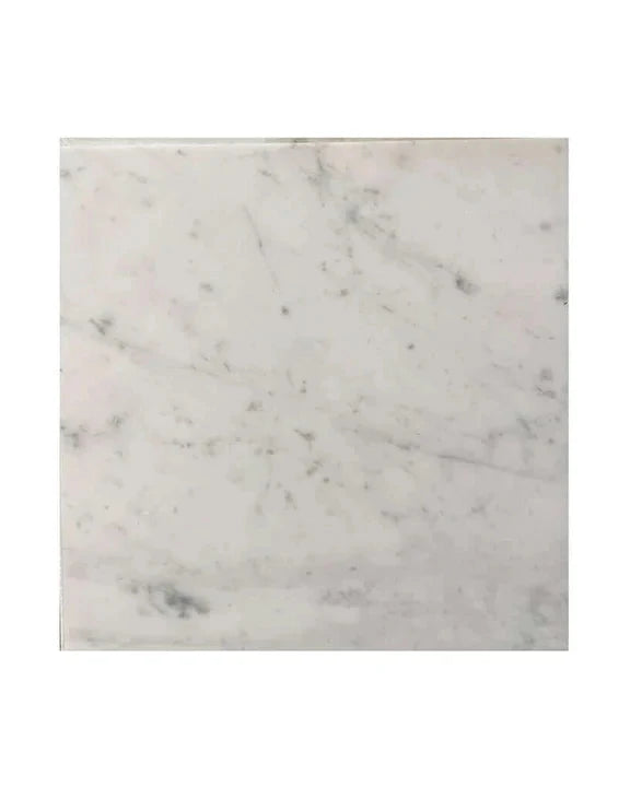 Carrara White Gioia marble 12×12 square tile in a polished or honed finish.