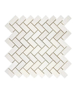 Bianco Dolomite 1x2 Herringbone Mosaic - mosaic