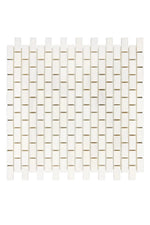 Bianco Dolomite 5/8x1 1/4 Mini Brick Mosaic - mosaic