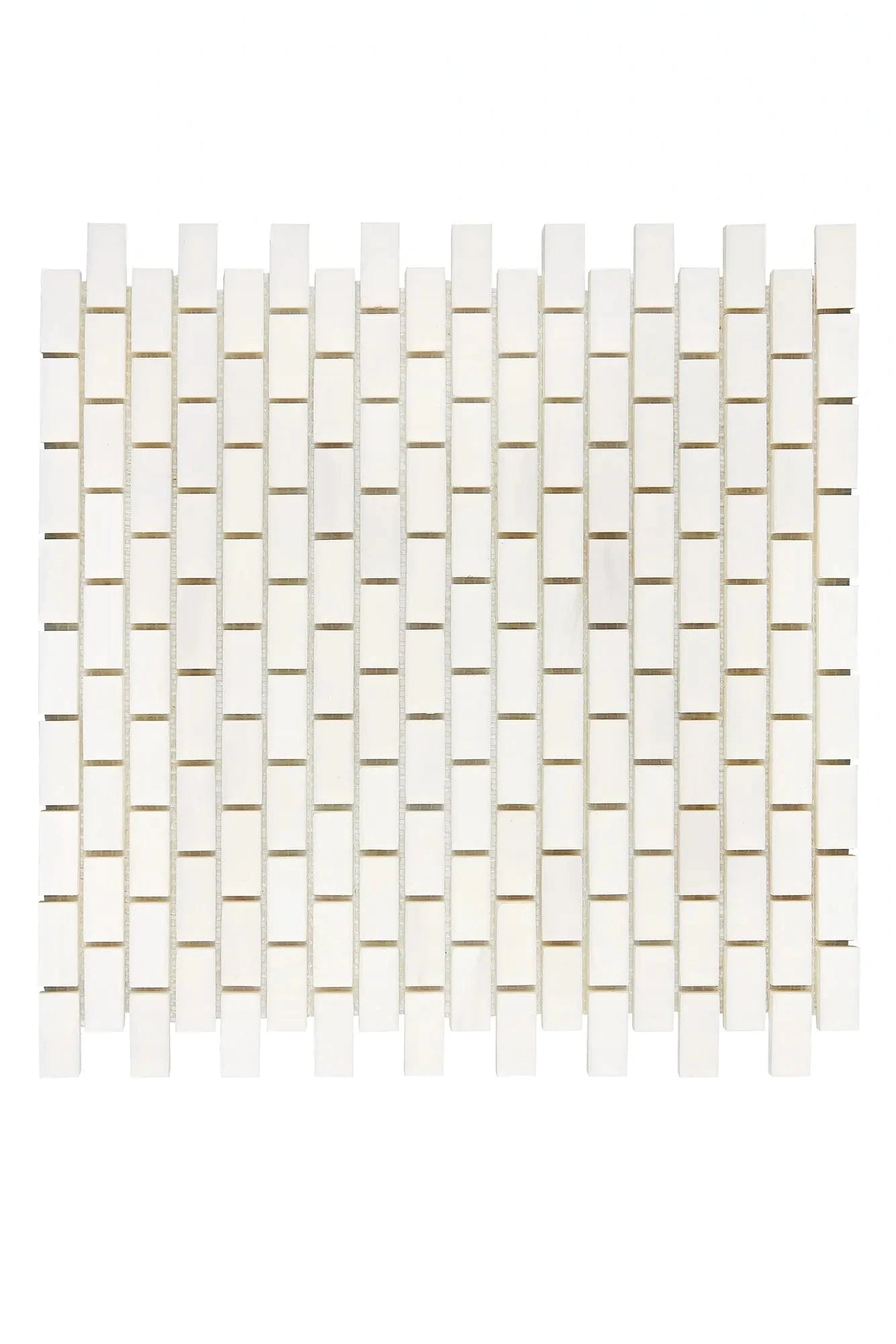 Bianco Dolomite 5/8x1 1/4 Mini Brick Mosaic - mosaic