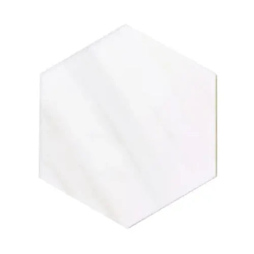 Bianco Dolomite marble 10-inch hexagon tile in a polished or honed finish.