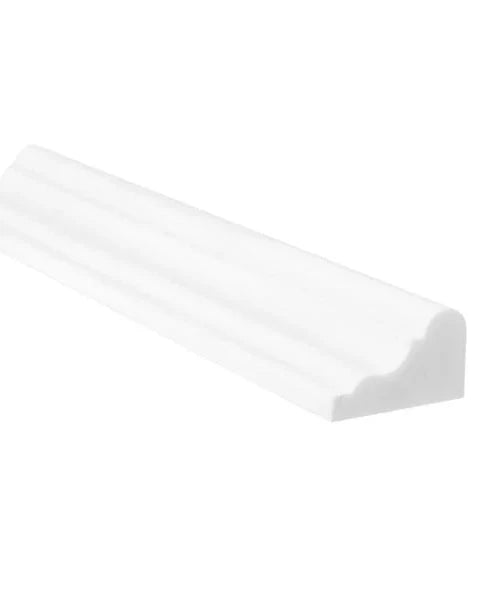 Bianco Dolomite marble 2×12 crown molding in a polished or honed finish.