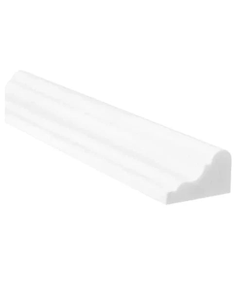 Bianco Dolomite marble 2×12 crown molding in a polished or honed finish.