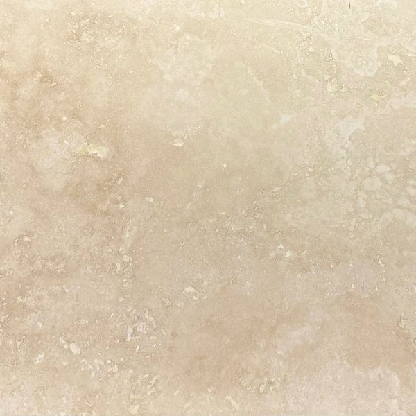 Bon Bon Beige Marble Tile showing 12×12 format and natural warm beige with subtle cream veining.