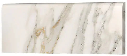 Calacatta Gold marble honed 4×12 micro-beveled subway tile.