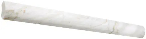 Calacatta Gold marble 1×12 quarter round liner in a polished or honed finish.