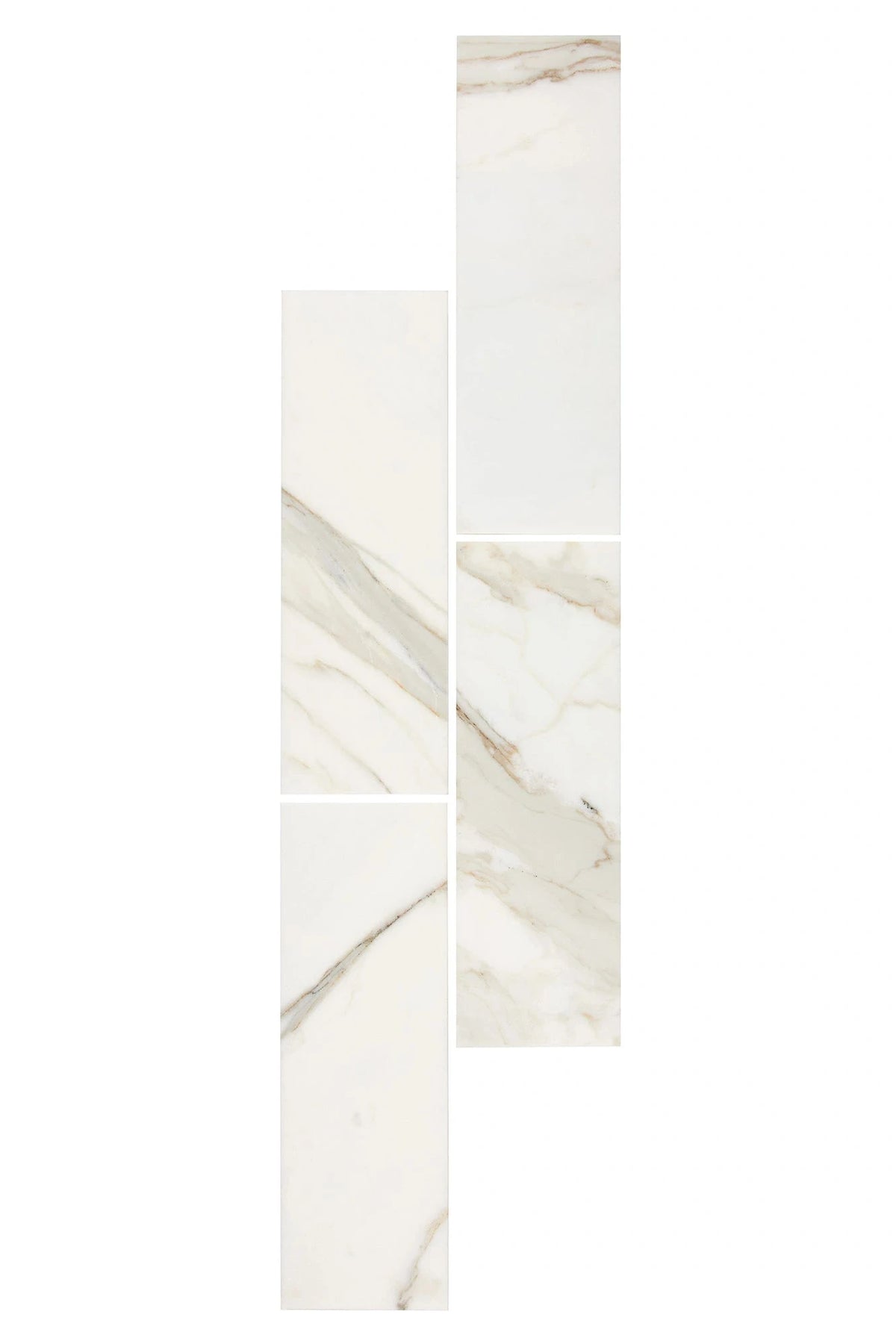 Calacatta Gold Marble 2×8 Subway Tile – Polished Finish – Luxury White & Gold Veining