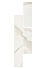 Calacatta Gold Marble 2x8 Subway Tile – Polished Finish – Luxury White & Gold Veining