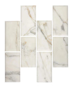 Calacatta Gold 3 x 6 Subway Tile – Polished Finish – Luxury White & Gold Veining
