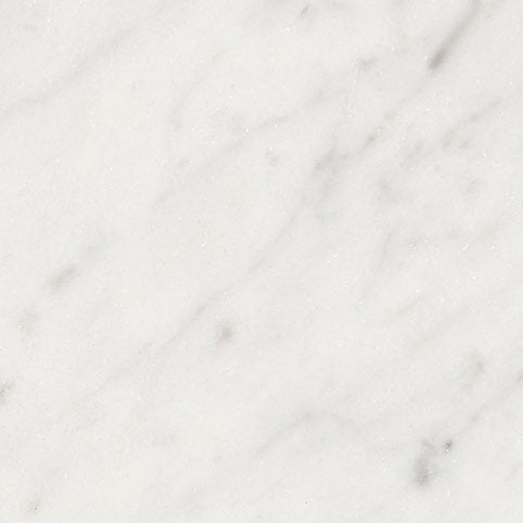Carrara White Gioia marble 4×4 square tile in a smooth polished or honed finish.