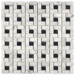 Carrara White Gioia Marble Pinwheel Mosaic Tile - mosaic