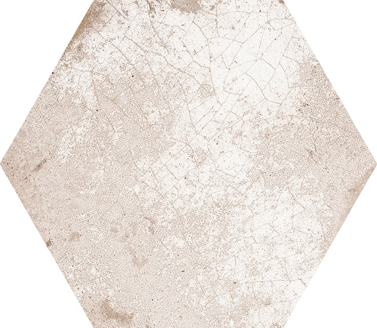 Castellon Rotterdam Hex Taupe 9-inch porcelain hexagon tile.