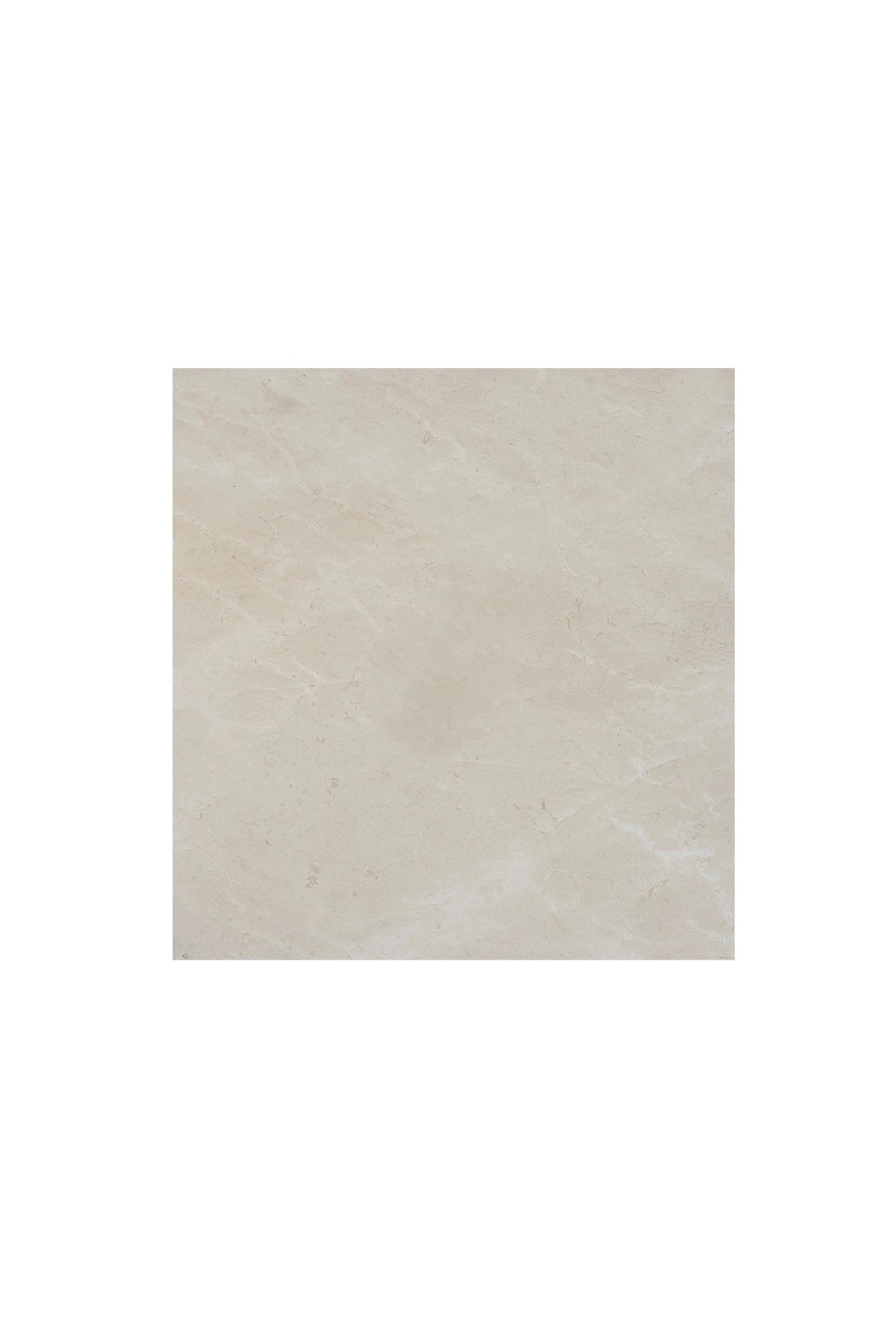 Crema Marfil polished 12×12 marble tile.