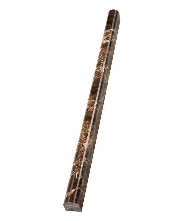 Emperador Dark marble polished ½×12 pencil liner.