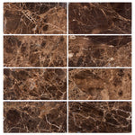 Emperador Dark Marble 3 x 6 Subway Tile – Polished or Tumbled - Tile