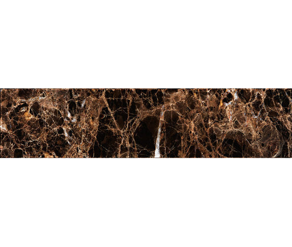 Emperador Dark marble polished 4×12 subway tile.