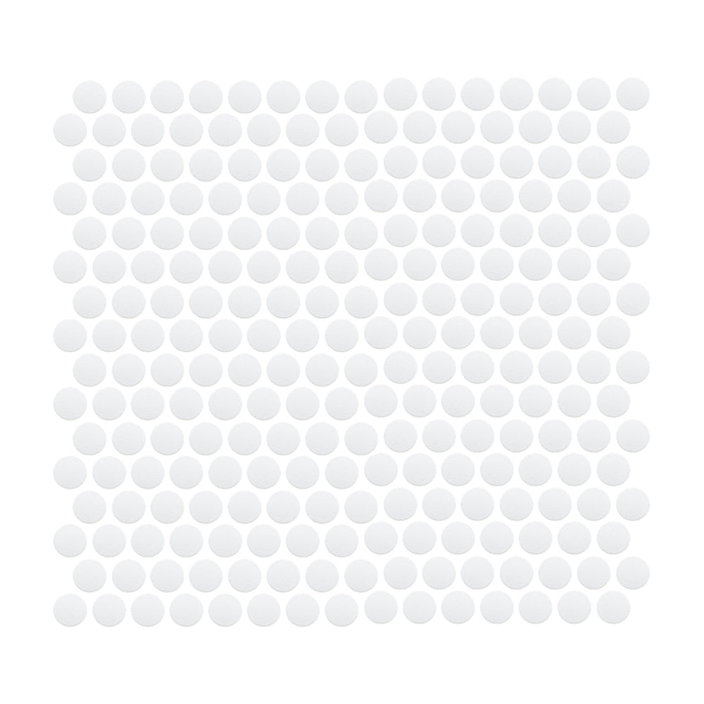 Foundry Frost matte full-body porcelain penny-round mosaic.