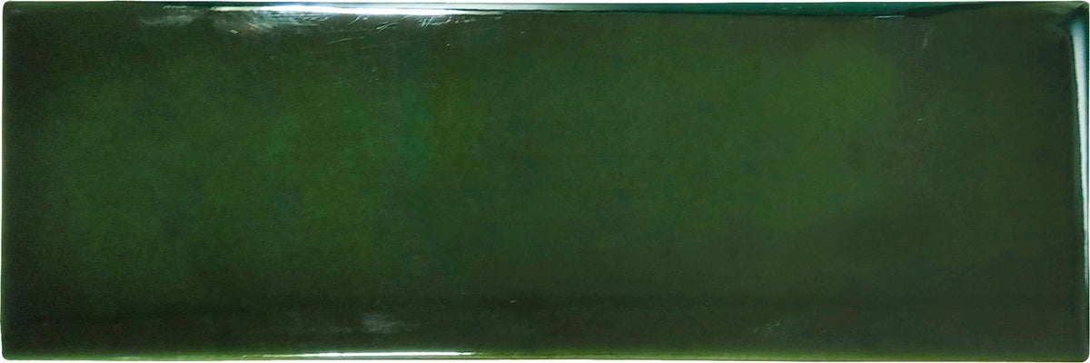 Fez Jade Oasis glossy 2×6 ceramic wall tile close-up.