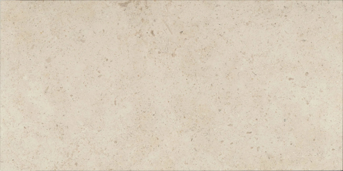 Gascogne Beige Limestone 18×36 honed large-format tile in warm beige stone.