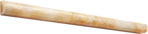 Honey Onyx ¾×12 polished bullnose liner with a rounded finishing edge.