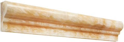 Honey Onyx 2×12 polished ogee chair rail with a sculpted profile.