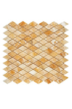 Honey Onyx Stone 1 x 2 Diamond Mosaic Tile Polished - mosaic