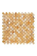 Honey Onyx Stone Fan (Fish-scale) Mosaic Tile Polished - mosaic