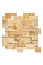 Honey Onyx Stone Mini Versailles Pattern Mosaic Tile Polished - mosaic