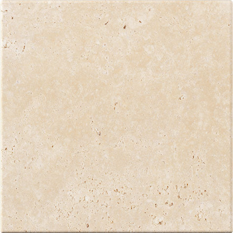 4×4 & 6×6 Tile showing tumbled warm ivory-beige Ivory Travertine.