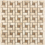 Ivory Travertine Pinwheel Mosaic Tile – Small and Large Format - mosaic