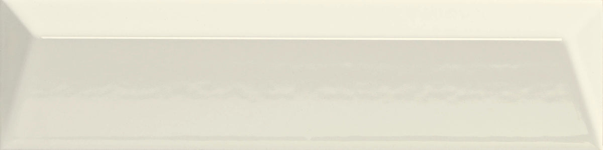 Rhythm Ivory Pulse 2×8 glossy ceramic wall tile.