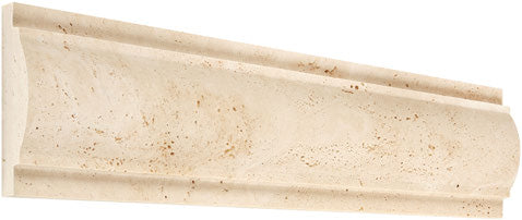 3×12 Arch Molding in warm ivory-beige natural Ivory Travertine.