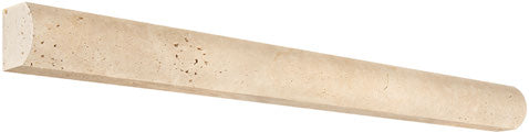 ¾×12 Bullnose Liner in warm ivory-beige natural Ivory Travertine.