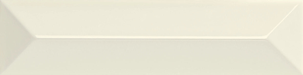 Rhythm Ivory Wave 2×8 glossy ceramic wall tile.