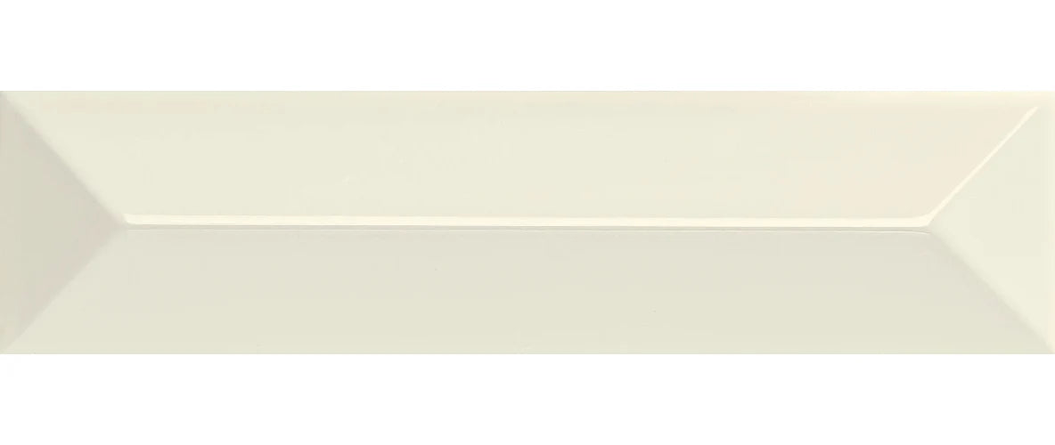 Rhythm Ivory Wave 2×8 glossy ceramic wall tile.