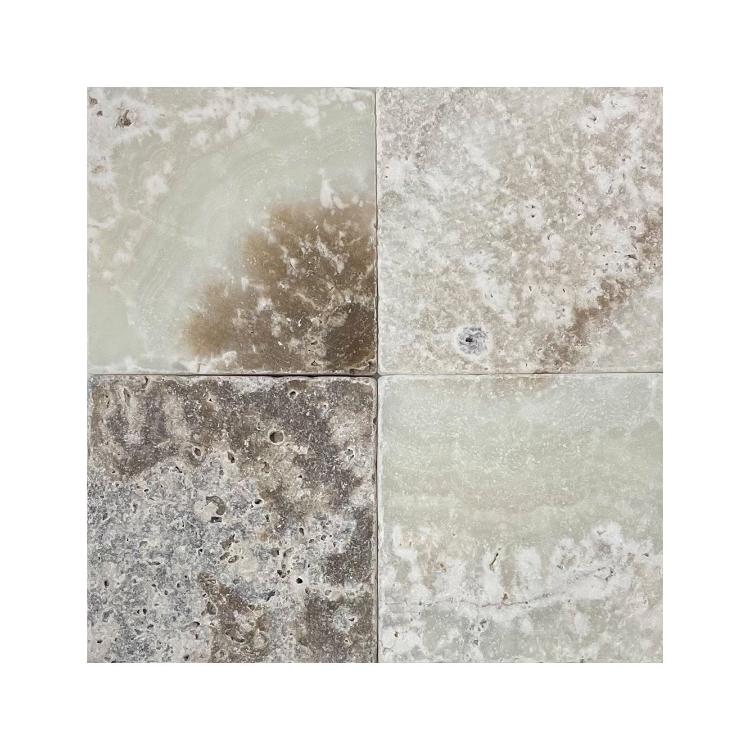 LaTravonya Travertine 6×6 tumbled field tile.