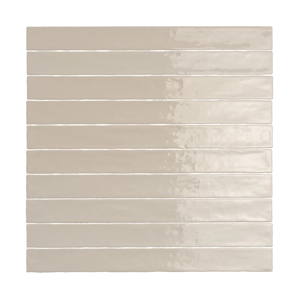 ModLine Desert Sand 2×20 glossy ceramic wall tile.