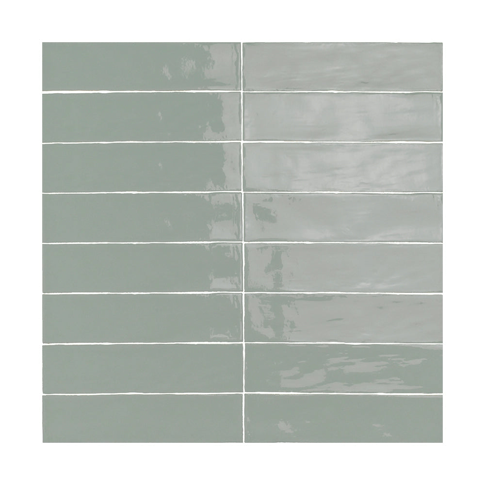 ModLine Mint Sage 3×12 glossy ceramic wall tile.
