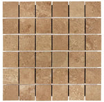 Noce Travertine 2x2 Mosaic Tile – Honed/Filled & Tumbled - mosaic