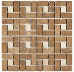 Noce Travertine Pinwheel Mosaic – Tumbled - mosaic