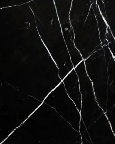 Nero Marquina marble polished 12×12 micro-beveled tile.