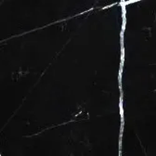 Nero Marquina marble honed 24×24 micro-beveled tile.